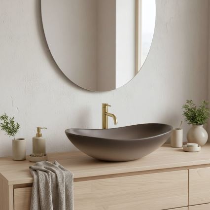 REA-U0626 - ROYAL countertop basin 36 x 62 cm, ceramic/brown