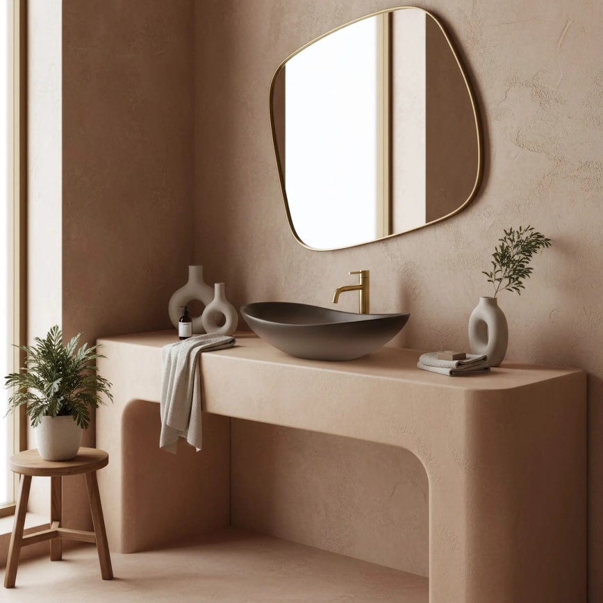 REA-U0626 - ROYAL countertop basin 36 x 62 cm, ceramic/brown