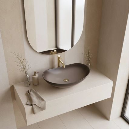 REA-U0626 - ROYAL countertop basin 36 x 62 cm, ceramic/brown