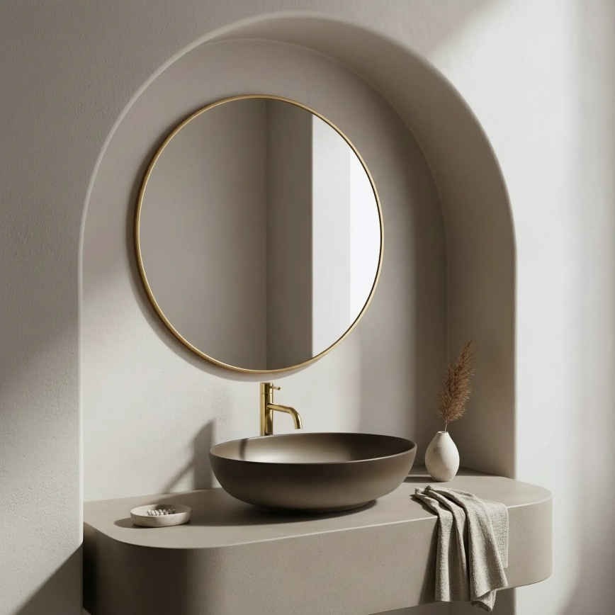 REA-U0627 - Countertop washbasin CAROLA 39x51,5 cm ceramic/brown