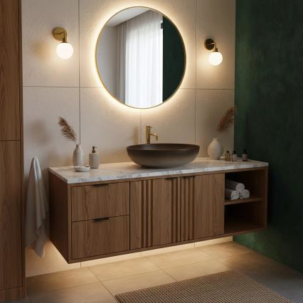 REA-U0627 - Countertop washbasin CAROLA 39x51,5 cm ceramic/brown