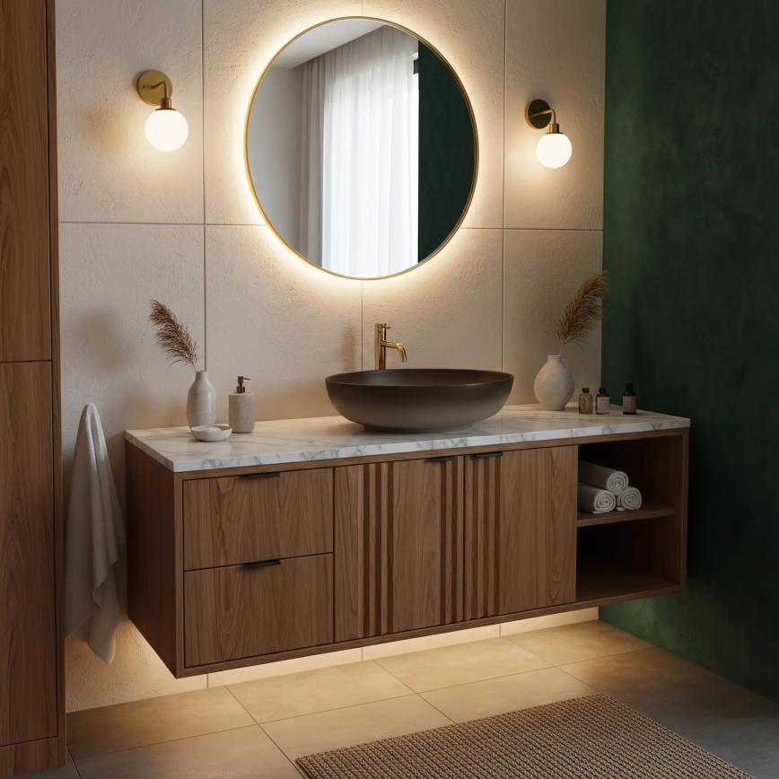 REA-U0627 - Countertop washbasin CAROLA 39x51,5 cm ceramic/brown