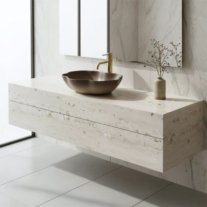 REA-U0629 - PEARL Countertop Basin 38 x 50.5 cm, Ceramic/Brown