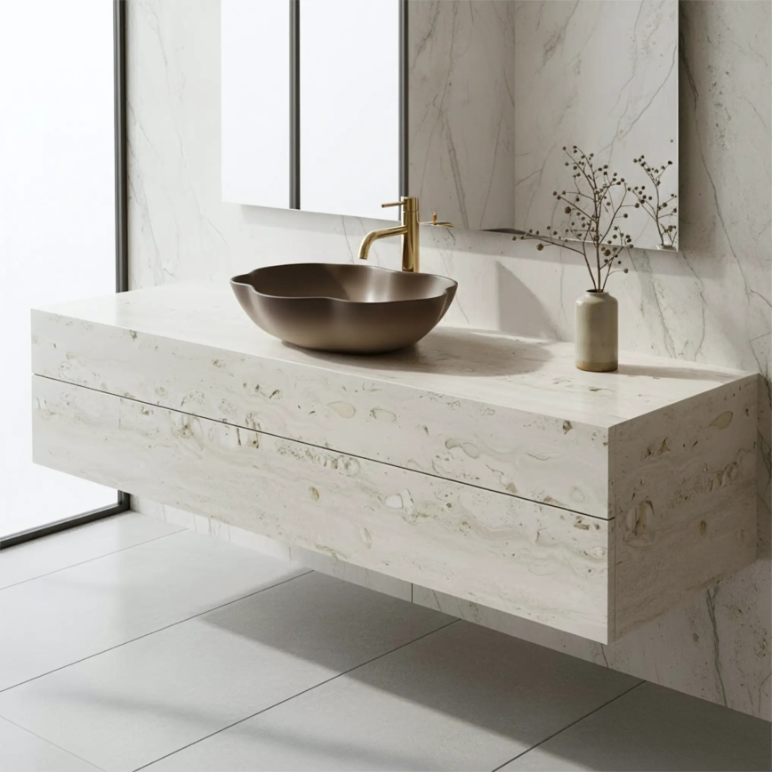 REA-U0629 - PEARL Countertop Basin 38 x 50.5 cm, Ceramic/Brown