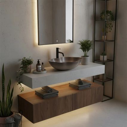 REA-U0629 - PEARL Countertop Basin 38 x 50.5 cm, Ceramic/Brown