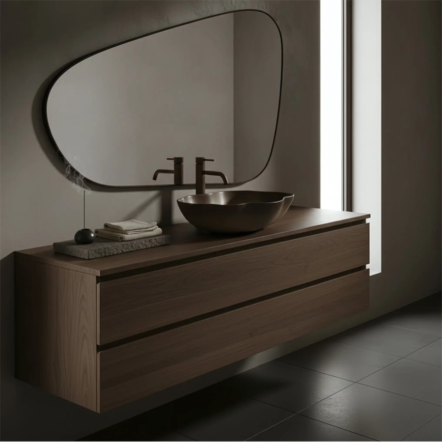 REA-U0629 - PEARL Countertop Basin 38 x 50.5 cm, Ceramic/Brown