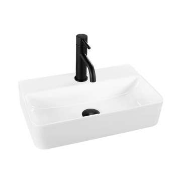 REA-U0630 - NAOMI 28.5 x 45.5 cm Countertop/Wall-Mounted Washbasin, Ceramic/White