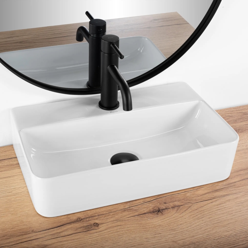 REA-U0630 - NAOMI 28.5 x 45.5 cm Countertop/Wall-Mounted Washbasin, Ceramic/White