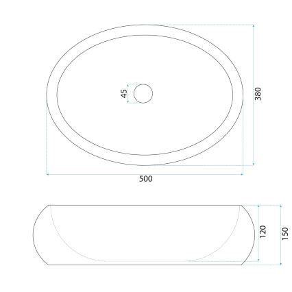 REA-U0634 - Countertop washbasin MIKA GABRO 38x50 cm black/stone-effect