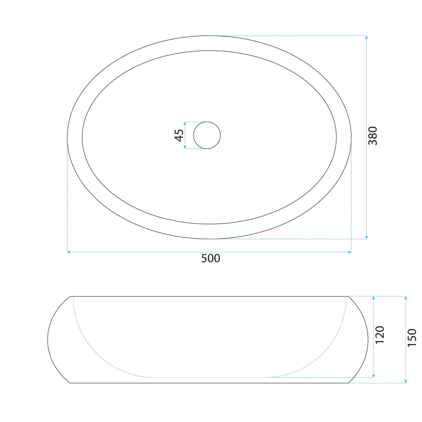 REA-U0634 - Countertop washbasin MIKA GABRO 38x50 cm black/stone-effect