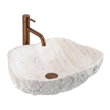 REA-U0642 - ISLA Countertop Basin 37 x 49 cm white / beige / stone-effect