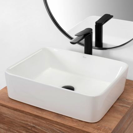 REA-U0669 - ANITA Countertop Basin 37.5 x 48.5 cm, Ceramic / Glossy White