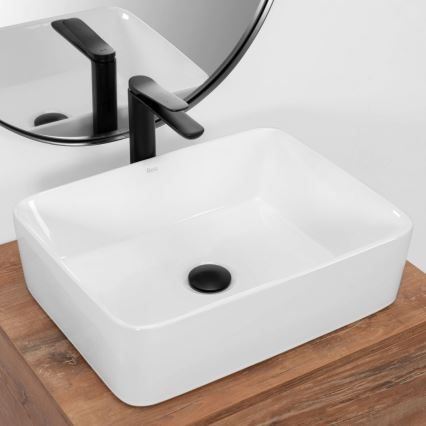 REA-U0669 - ANITA Countertop Basin 37.5 x 48.5 cm, Ceramic / Glossy White