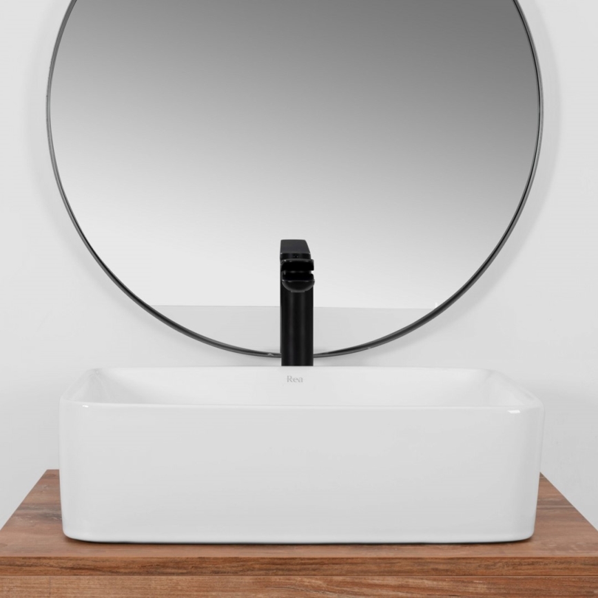 REA-U0669 - ANITA Countertop Basin 37.5 x 48.5 cm, Ceramic / Glossy White