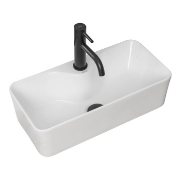 REA-U0699 - MERY Countertop Basin 25 x 50.5 cm, Ceramic/Glossy White