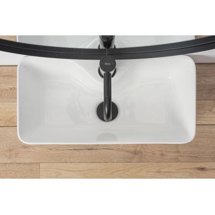 REA-U0699 - MERY Countertop Basin 25 x 50.5 cm, Ceramic/Glossy White