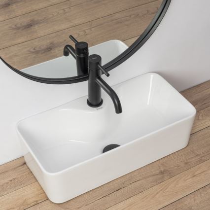 REA-U0699 - MERY Countertop Basin 25 x 50.5 cm, Ceramic/Glossy White