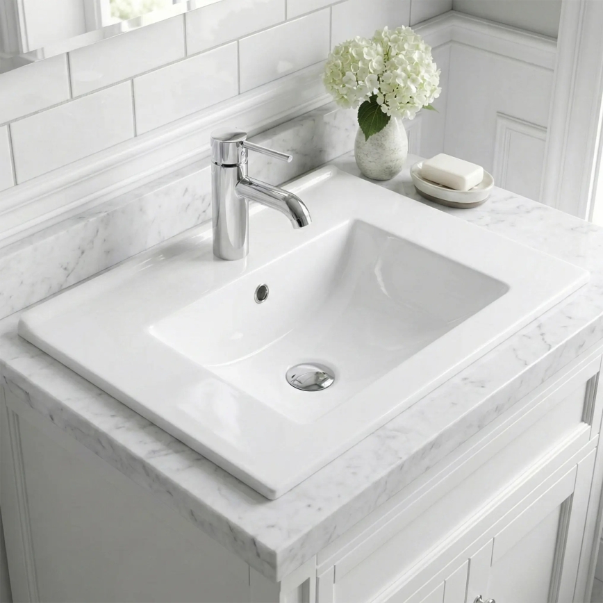 REA-U0786 - DAFNE recessed washbasin 47 x 62 cm, ceramic / glossy white