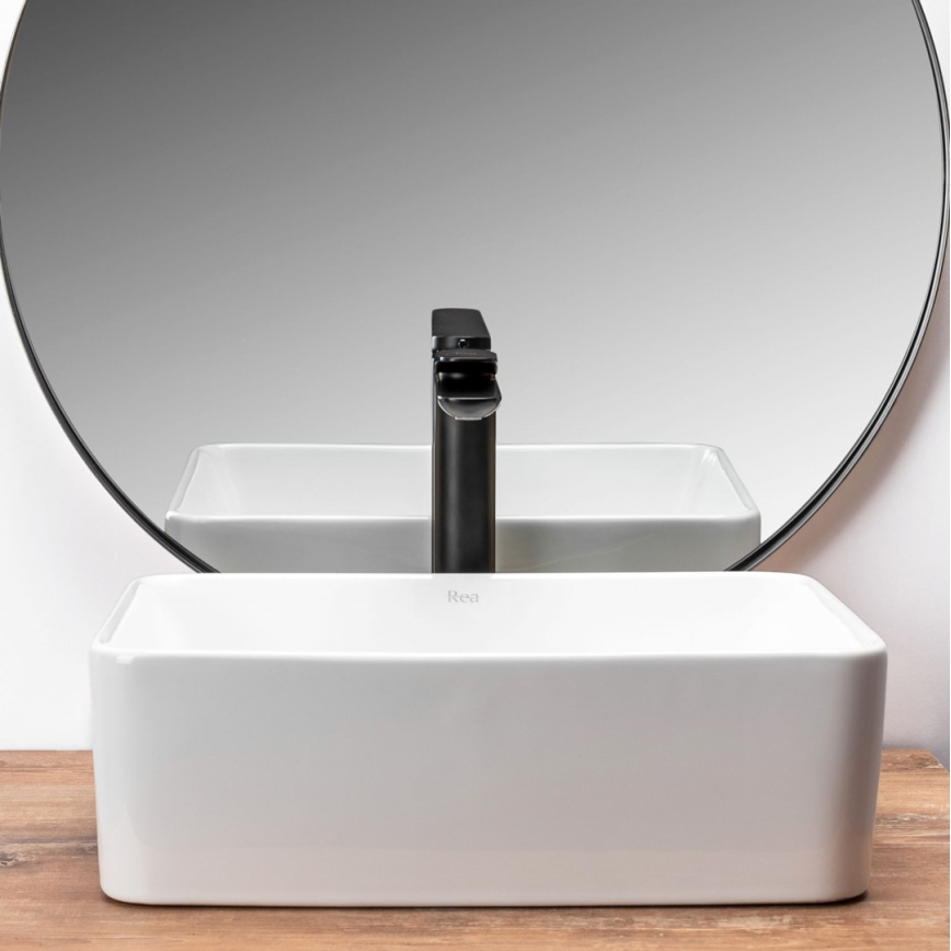 REA-U0952 - ANITA MINI Countertop Basin 31x41 cm, Ceramic, Glossy White
