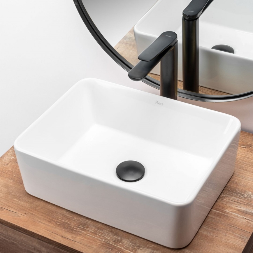 REA-U0952 - ANITA MINI Countertop Basin 31x41 cm, Ceramic, Glossy White