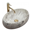 REA-U1020 - LINDA Countertop Basin 34 x 48.5 cm, ceramic with stone-effect finish