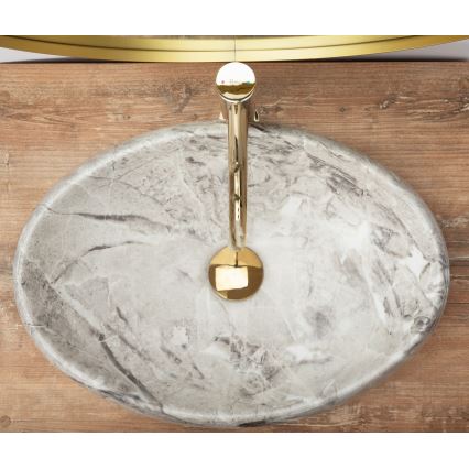 REA-U1020 - LINDA Countertop Basin 34 x 48.5 cm, ceramic with stone-effect finish
