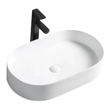 REA-U1055 - NADIA Countertop Basin 38.5x61 cm Ceramic/Glossy White