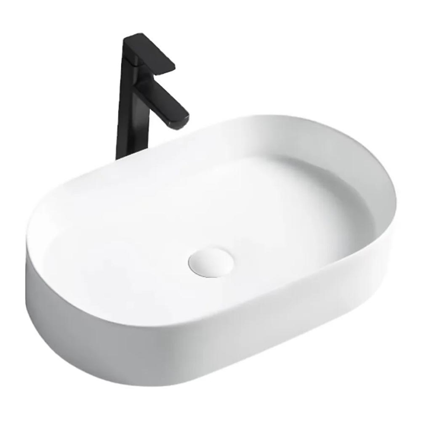 REA-U1055 - NADIA Countertop Basin 38.5x61 cm Ceramic/Glossy White