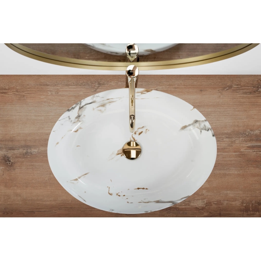 REA-U1232 - QUEEN Countertop Basin 41.5 x 55 cm, ceramic/stone-effect