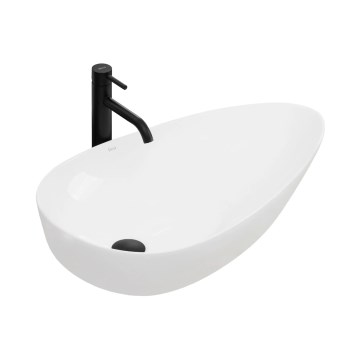 REA-U1500 - GRETA Countertop Washbasin 42.5 x 77 cm, ceramic / glossy white
