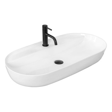 REA-U2541 - AURA Countertop Washbasin 41x81 cm ceramic/glossy white