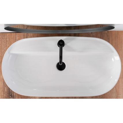 REA-U2541 - AURA Countertop Washbasin 41x81 cm ceramic/glossy white