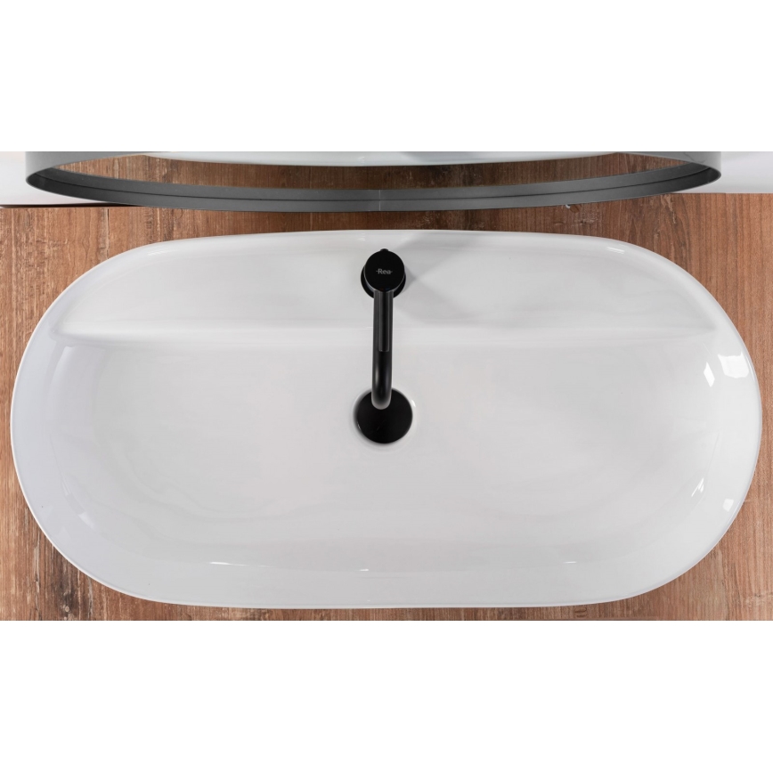 REA-U2541 - AURA Countertop Washbasin 41x81 cm ceramic/glossy white