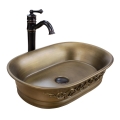 REA-U3305 - WILMA RUSTIC Countertop Washbasin 38x55 cm, Ceramic/Copper