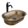 REA-U3305 - WILMA RUSTIC Countertop Washbasin 38x55 cm, Ceramic/Copper