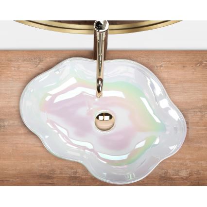 REA-U3309 - Countertop washbasin PEARL 38x50,5 cm ceramic/multicolored
