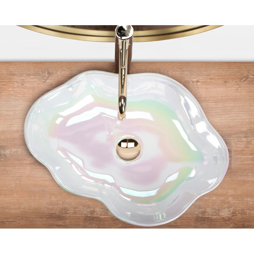 REA-U3309 - Countertop washbasin PEARL 38x50,5 cm ceramic/multicolored