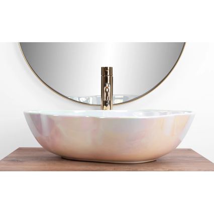 REA-U3309 - Countertop washbasin PEARL 38x50,5 cm ceramic/multicolored