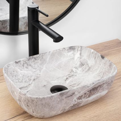 REA-U3321 - Countertop washbasin BELINDA MINI 25x36 cm ceramic/grey/stone-effect