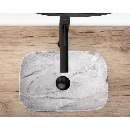 REA-U3321 - Countertop washbasin BELINDA MINI 25x36 cm ceramic/grey/stone-effect