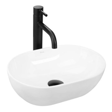 REA-U3322 - AMELIA MINI Countertop Washbasin 26x38 cm, Ceramic/Glossy White