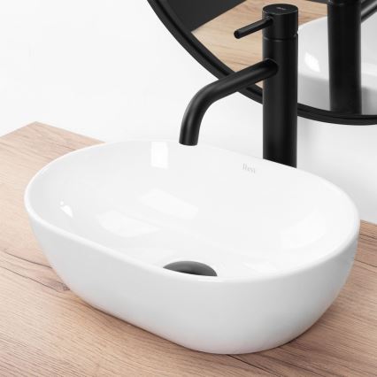 REA-U3322 - AMELIA MINI Countertop Washbasin 26x38 cm, Ceramic/Glossy White