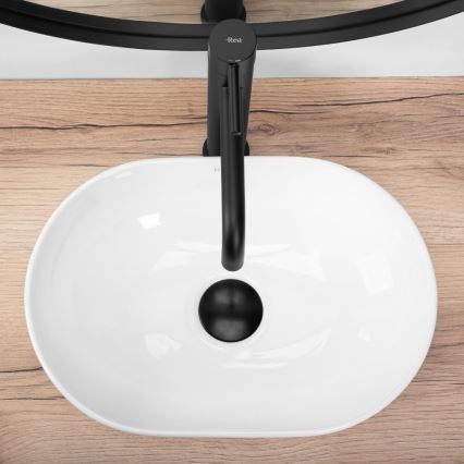 REA-U3322 - AMELIA MINI Countertop Washbasin 26x38 cm, Ceramic/Glossy White