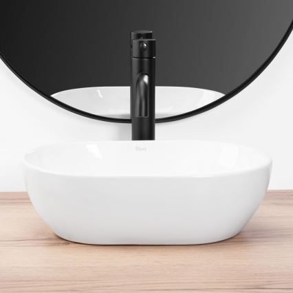 REA-U3322 - AMELIA MINI Countertop Washbasin 26x38 cm, Ceramic/Glossy White