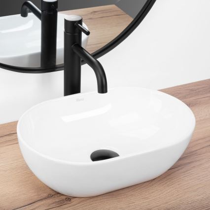 REA-U3322 - AMELIA MINI Countertop Washbasin 26x38 cm, Ceramic/Glossy White