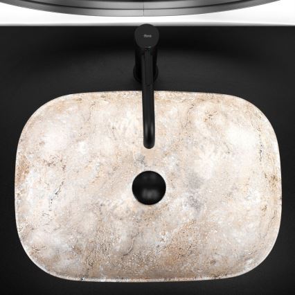 REA-U3323 - BELINDA Countertop Basin 33.5 x 46.5 cm, Ceramic/Stone-Effect