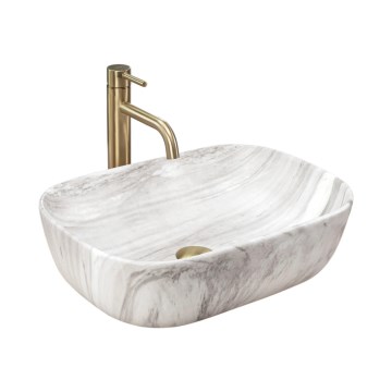 REA-U3324 - Countertop washbasin BELINDA 33x46 cm ceramic/grey/stone-effect