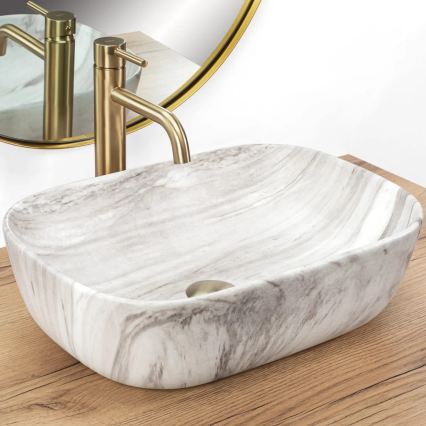 REA-U3324 - Countertop washbasin BELINDA 33x46 cm ceramic/grey/stone-effect