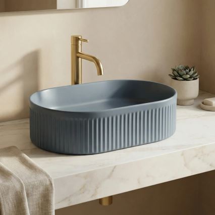 REA-U3535 - VANDA countertop basin 31x49 cm, ceramic/dark blue