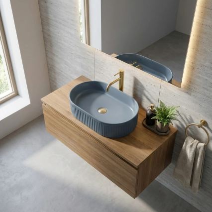 REA-U3535 - VANDA countertop basin 31x49 cm, ceramic/dark blue